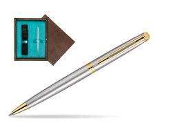 Waterman Hémisphère Stainless Steel GT Ballpoint pen in single wooden box  Wenge Single Turquoise 