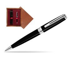 Waterman Exception Slim Black Ballpoint pen ST in single wooden box Mahogany Single Maroon