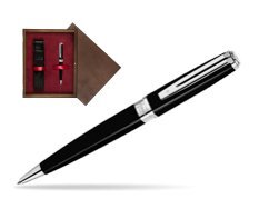 Waterman Exception Slim Black Ballpoint pen ST in single wooden box  Wenge Single Maroon