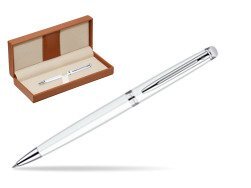 Waterman Hémisphère White CT Ballpoint pen  in classic box brown