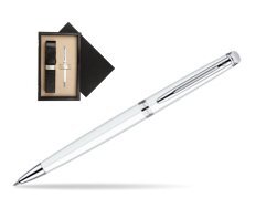 Waterman Hémisphère White CT Ballpoint pen  single wooden box  Black Single Ecru