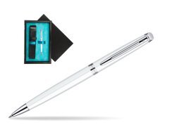 Waterman Hémisphère White CT Ballpoint pen  single wooden box  Black Single Turquoise