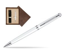 Waterman Hémisphère White CT Ballpoint pen in single wooden box  Wenge Single Ecru