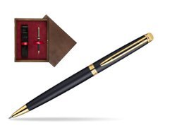 Waterman Hémisphère Matt Black GT Ballpoint pen in single wooden box  Wenge Single Maroon