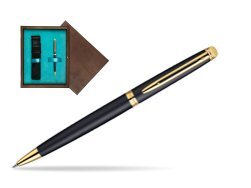 Waterman Hémisphère Matt Black GT Ballpoint pen in single wooden box  Wenge Single Turquoise 