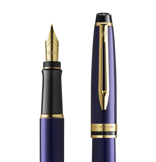 Waterman Expert Blue GT Fountain Pen 18k 750 M-New-2093663 